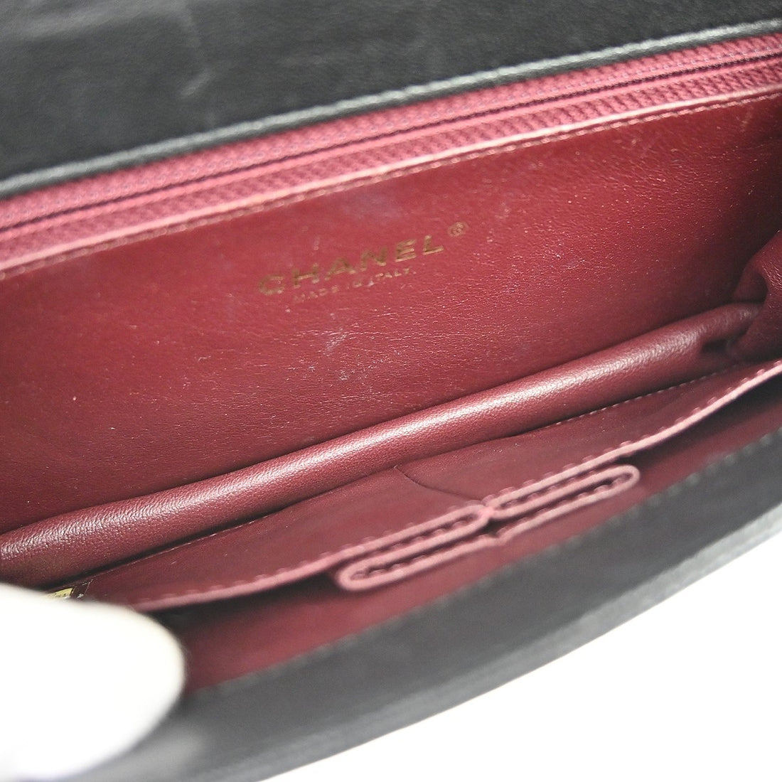 Chanel Chevron Collar and Tie Flap in Pelle di Agnello Nero Vintage