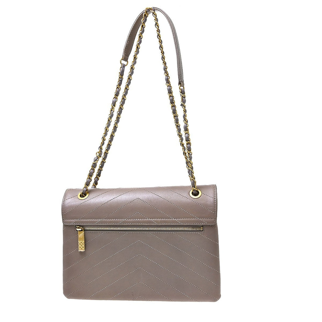 Chanel Chevron in Pelle di Vitello Viola Vintage