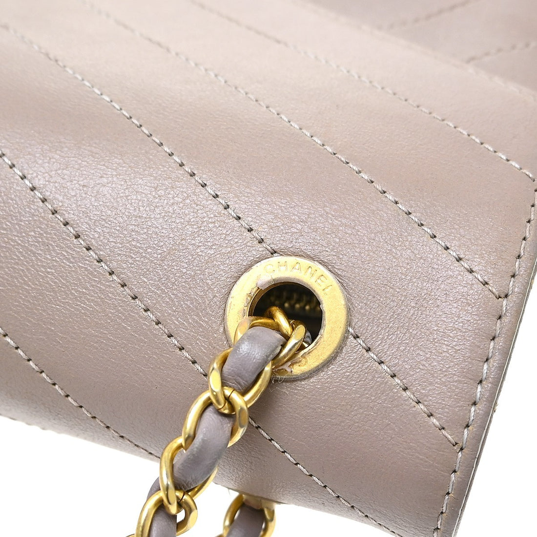 Chanel Chevron in Pelle di Vitello Viola Vintage
