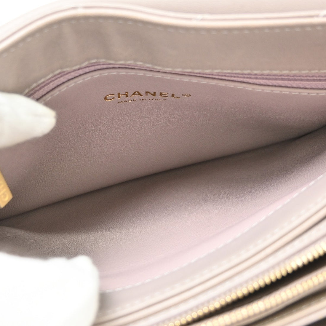 Chanel Chevron in Pelle di Vitello Viola Vintage
