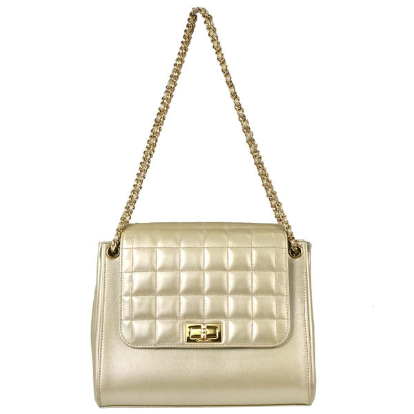 Chanel Choco Bar Mademoiselle Lock in Pelle di Agnello Oro Vintage