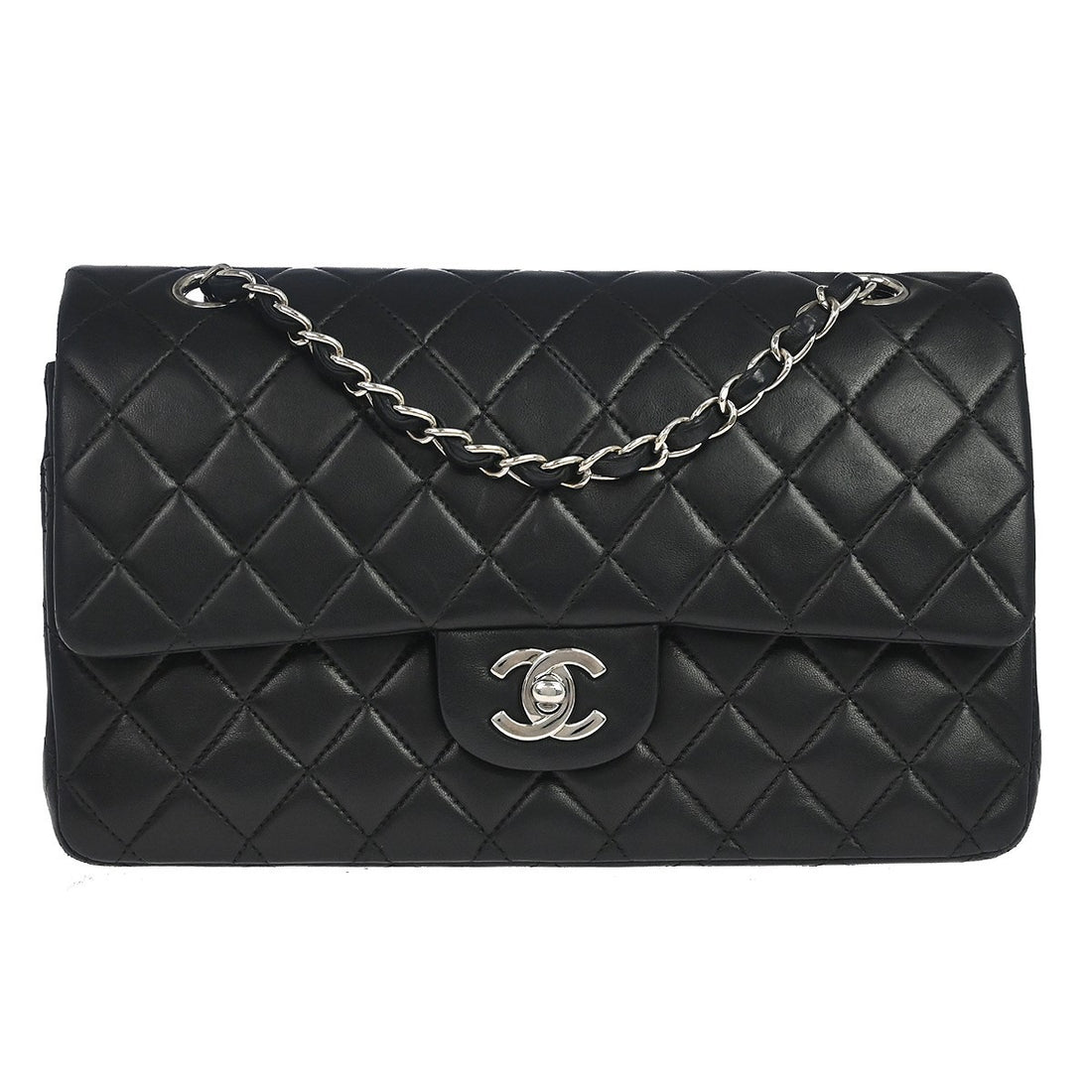 Chanel Classic Double Flap Medium in Pelle di Agnello Nera Vintage