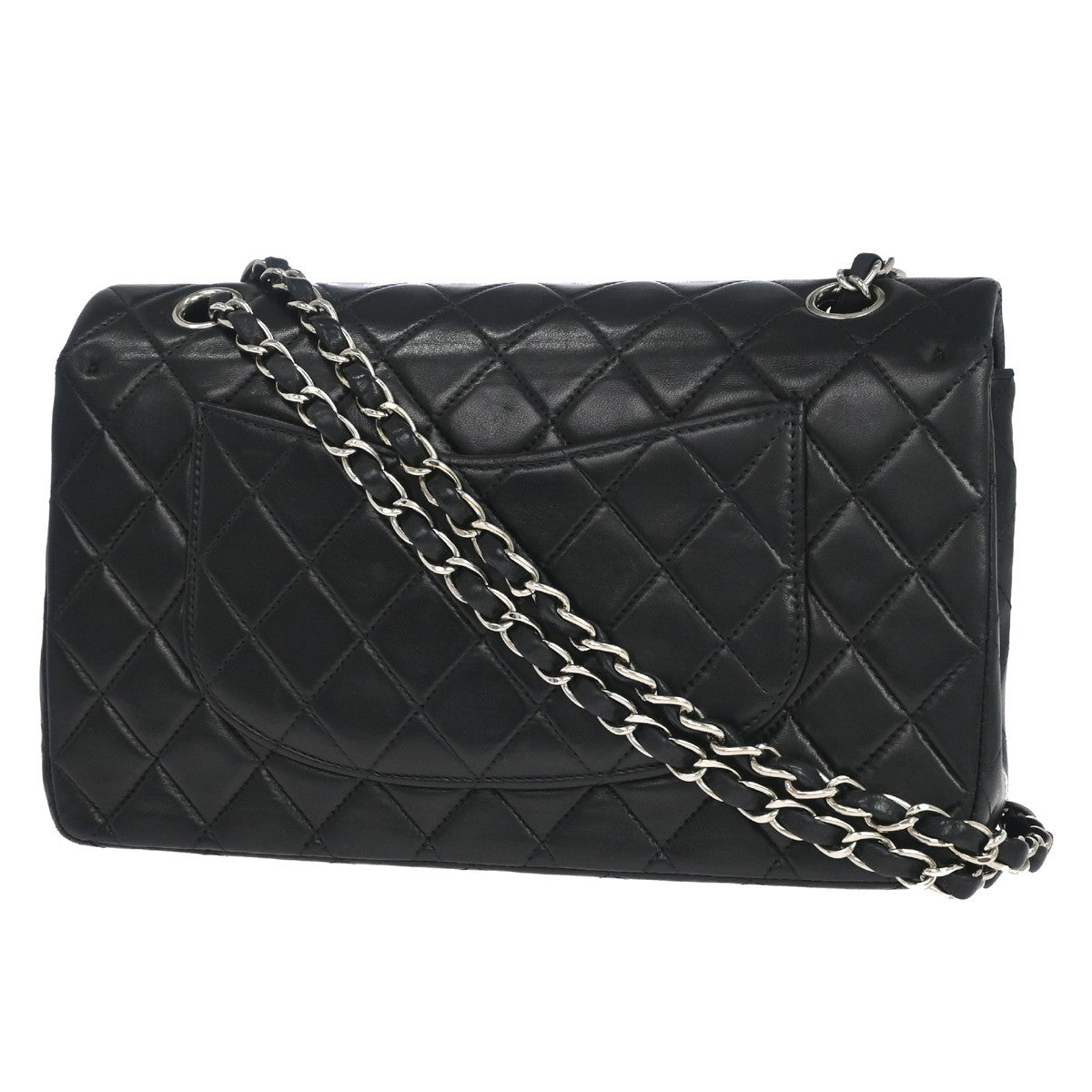 Chanel Classic Double Flap Medium in Pelle di Agnello Nera Vintage – foto 2