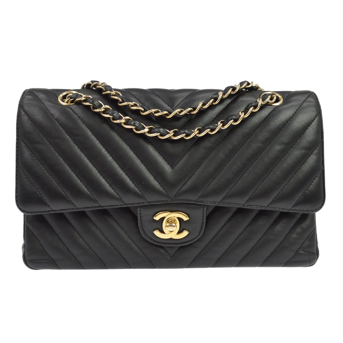 Chanel Classic Double Flap Medium in Pelle di Agnello Nero Vintage