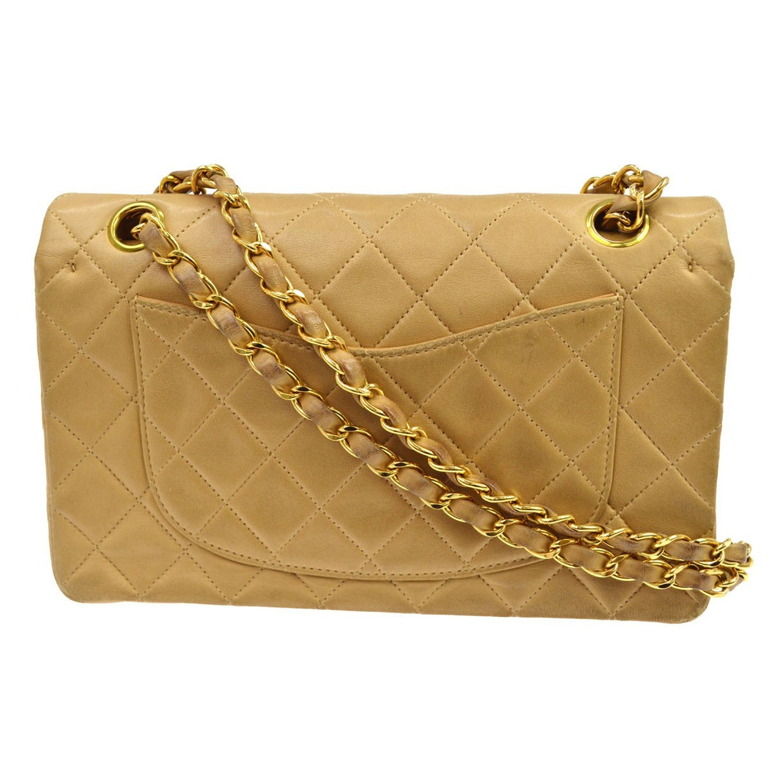 Chanel Classic Double Flap Small in Pelle di Agnello Beige Vintage