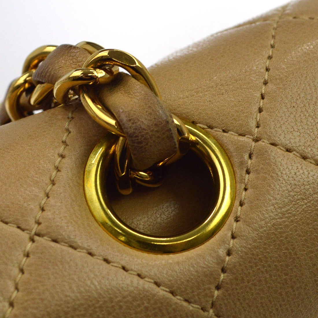 Chanel Classic Double Flap Small in Pelle di Agnello Beige Vintage