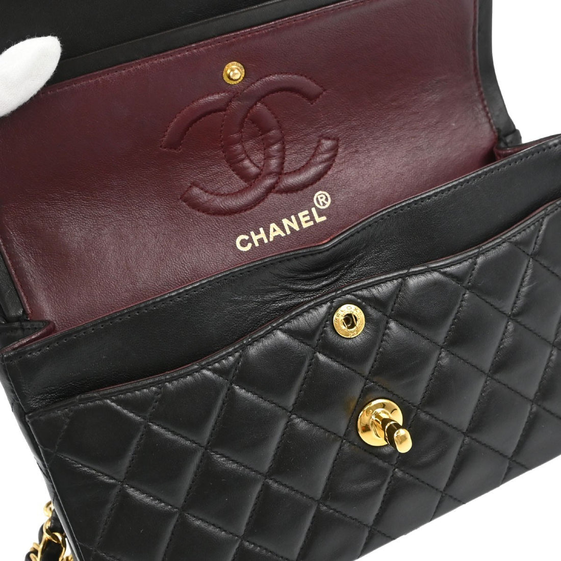 Chanel Classic Double Flap Small in Pelle di Agnello Nero Vintage