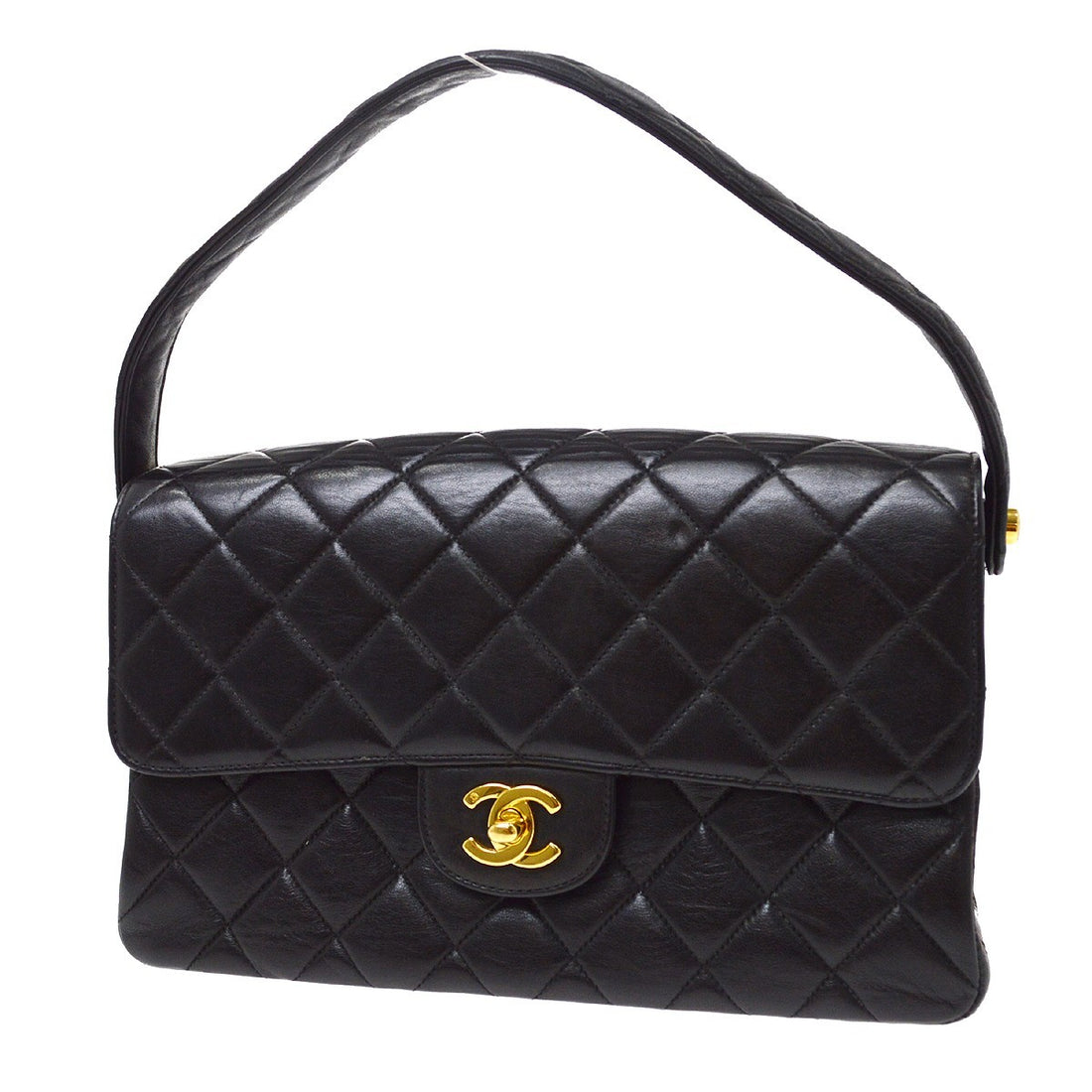 Chanel Classic Flap Double Sided in Pelle di Agnello Nero Vintage