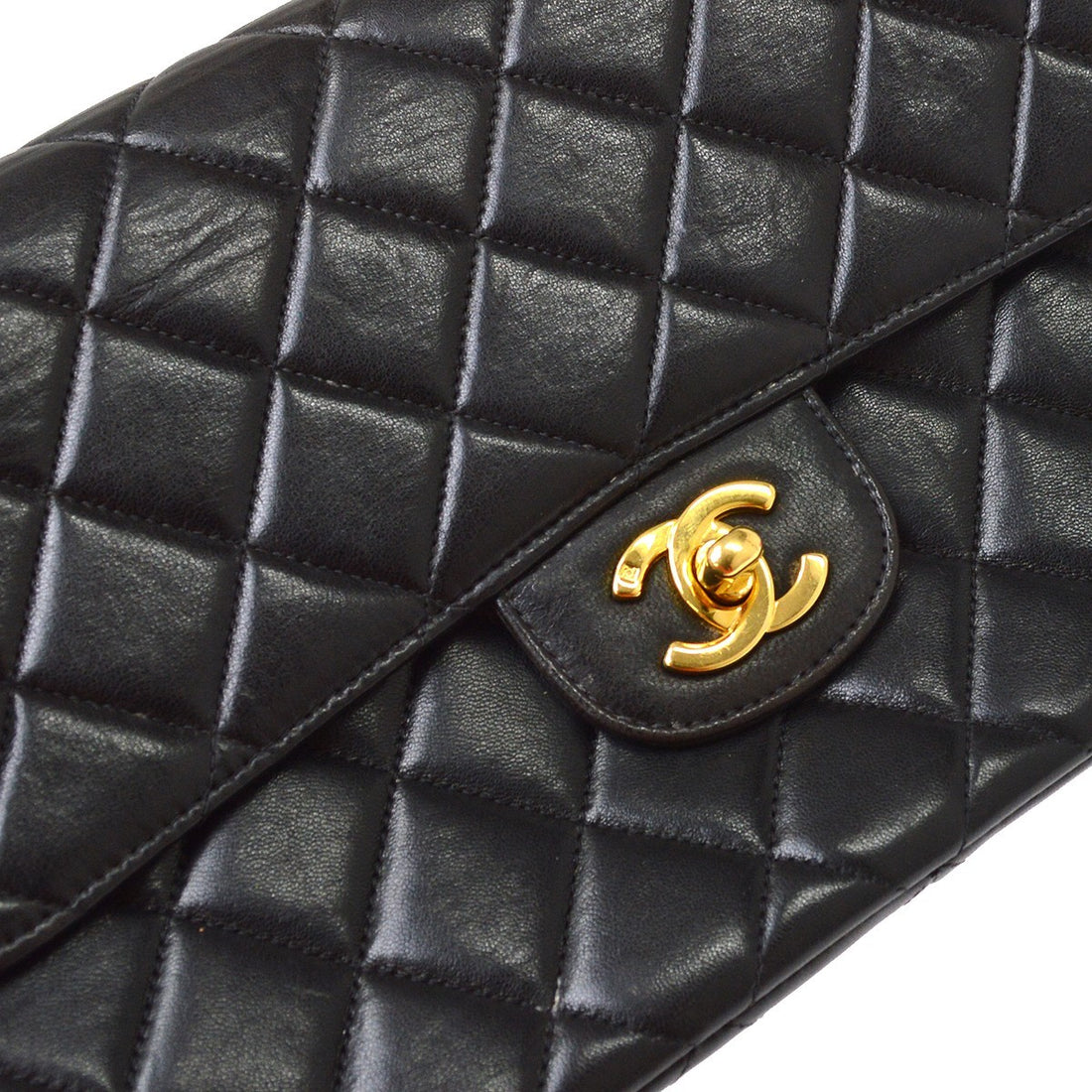 Chanel Classic Flap Double Sided in Pelle di Agnello Nero Vintage