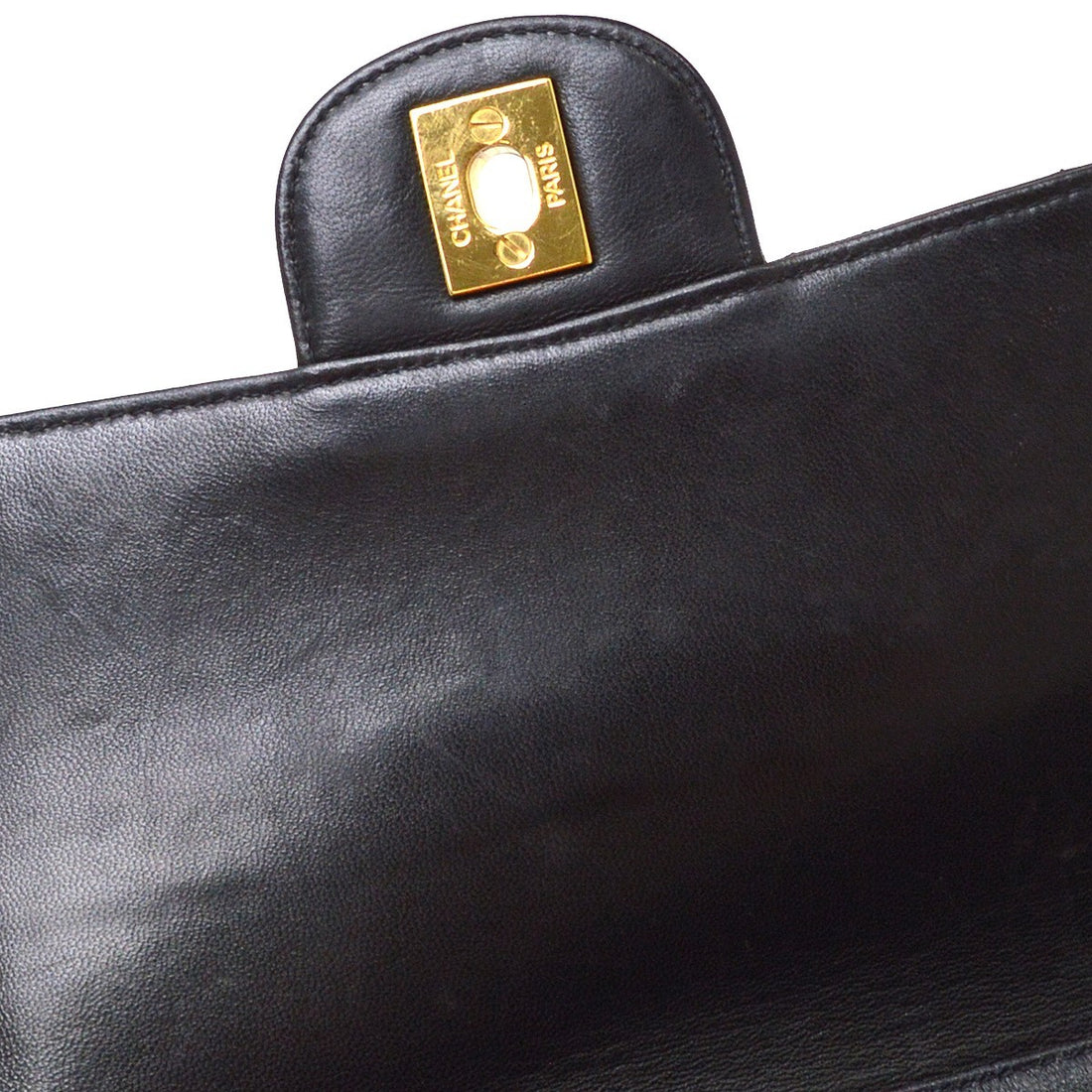 Chanel Classic Flap Double Sided in Pelle di Agnello Nero Vintage