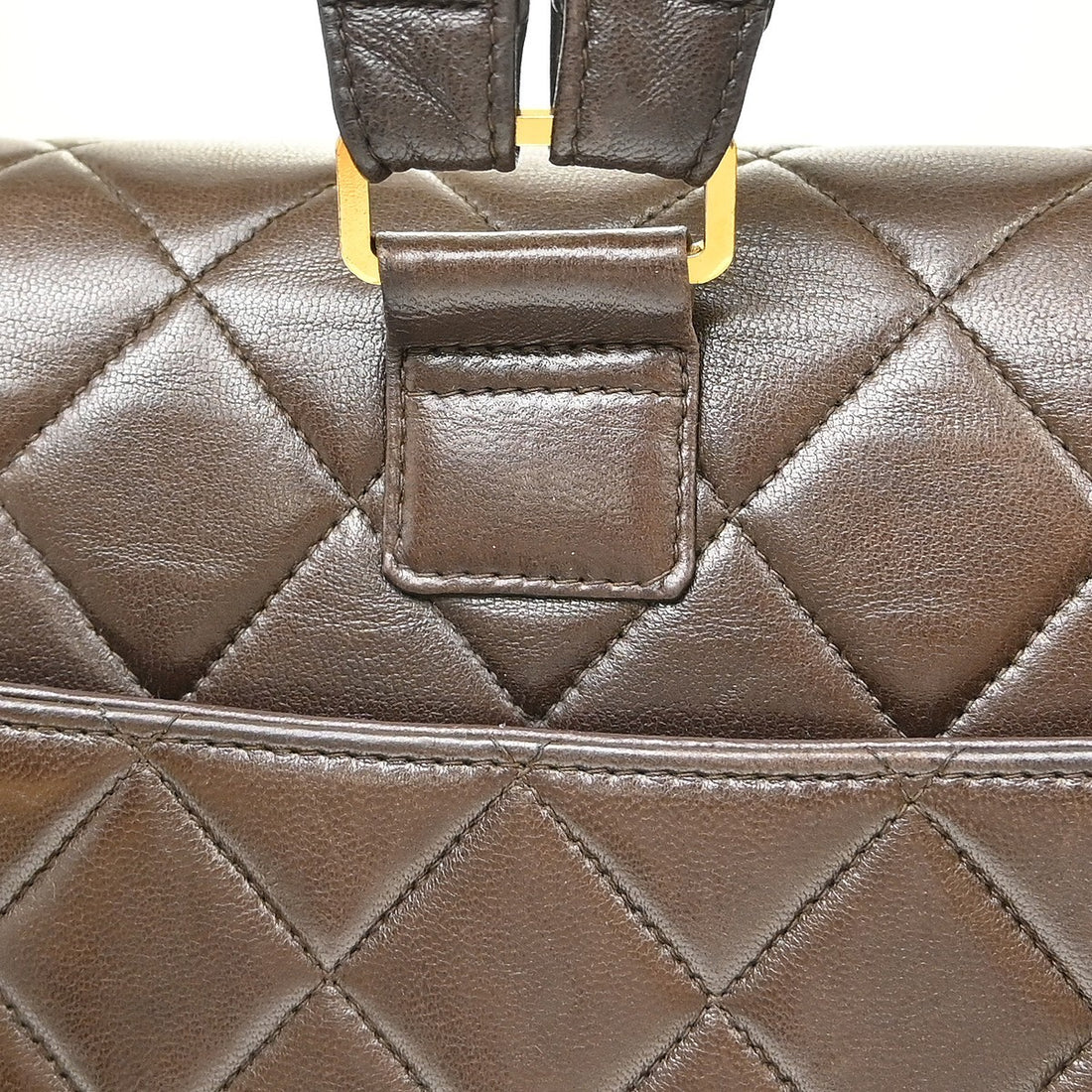 Chanel Classic Flap Zaino in Pelle di Agnello Marrone Vintage