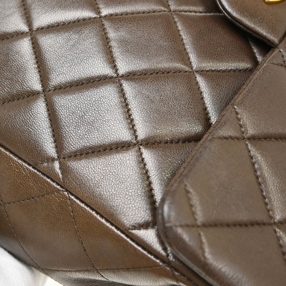 Chanel Classic Flap Zaino in Pelle di Agnello Marrone Vintage