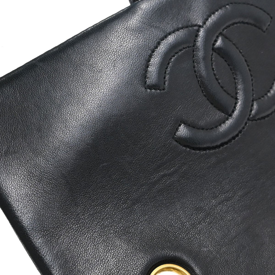 Chanel Classic Square Flap 20 in Pelle di Agnello Nera Vintage