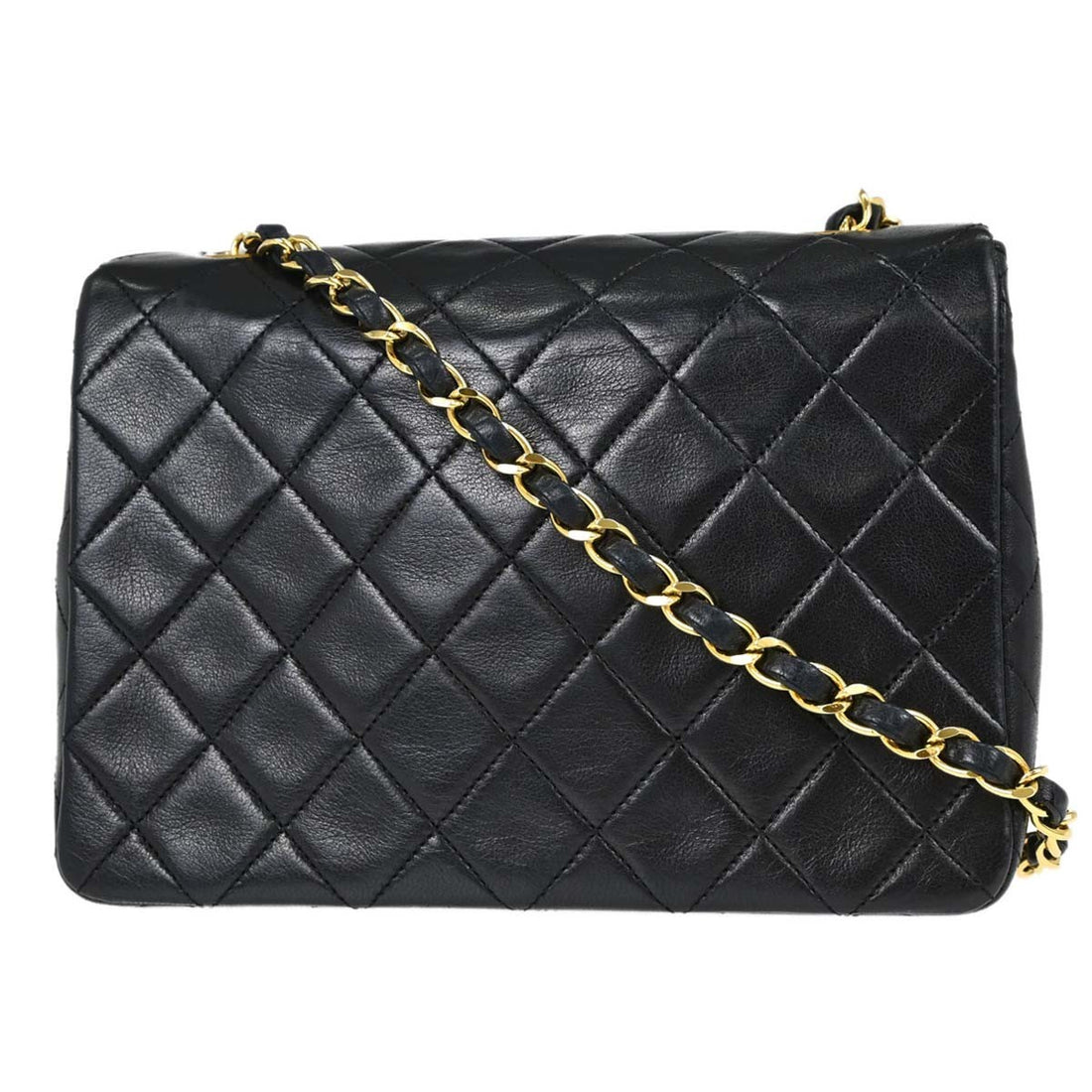 Chanel Classic Square Flap 20 in Pelle di Agnello Nera Vintage