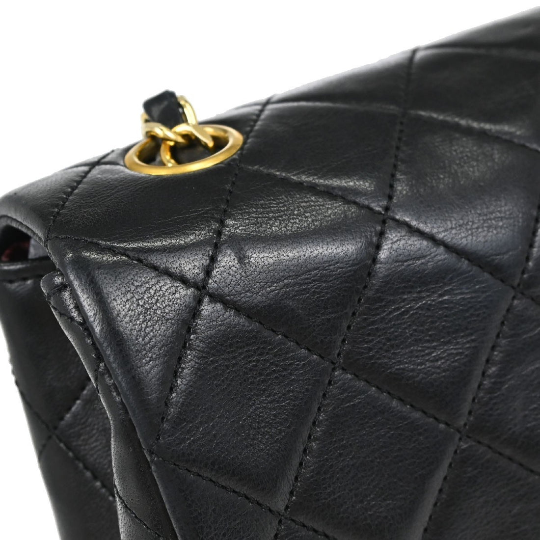 Chanel Classic Square Flap 20 in Pelle di Agnello Nera Vintage