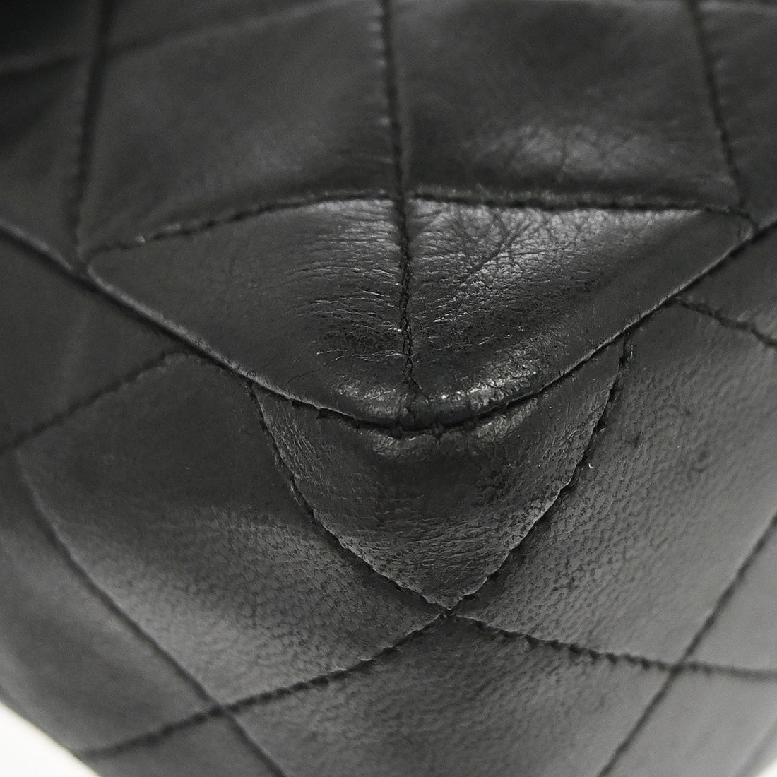 Chanel Classic Square Flap 20 in Pelle di Agnello Nero Vintage