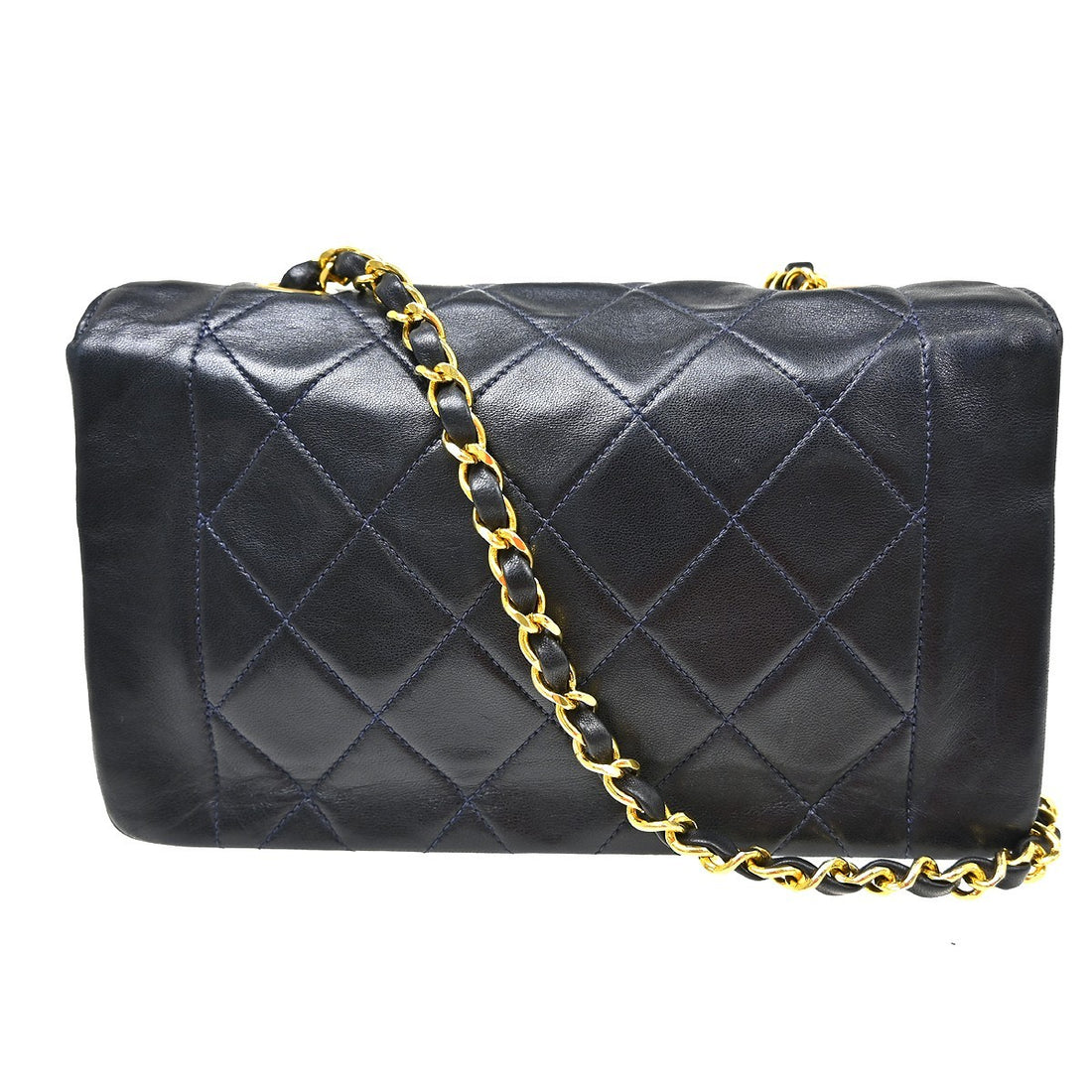 Chanel Diana Small in Pelle di Agnello Blu Navy Vintage