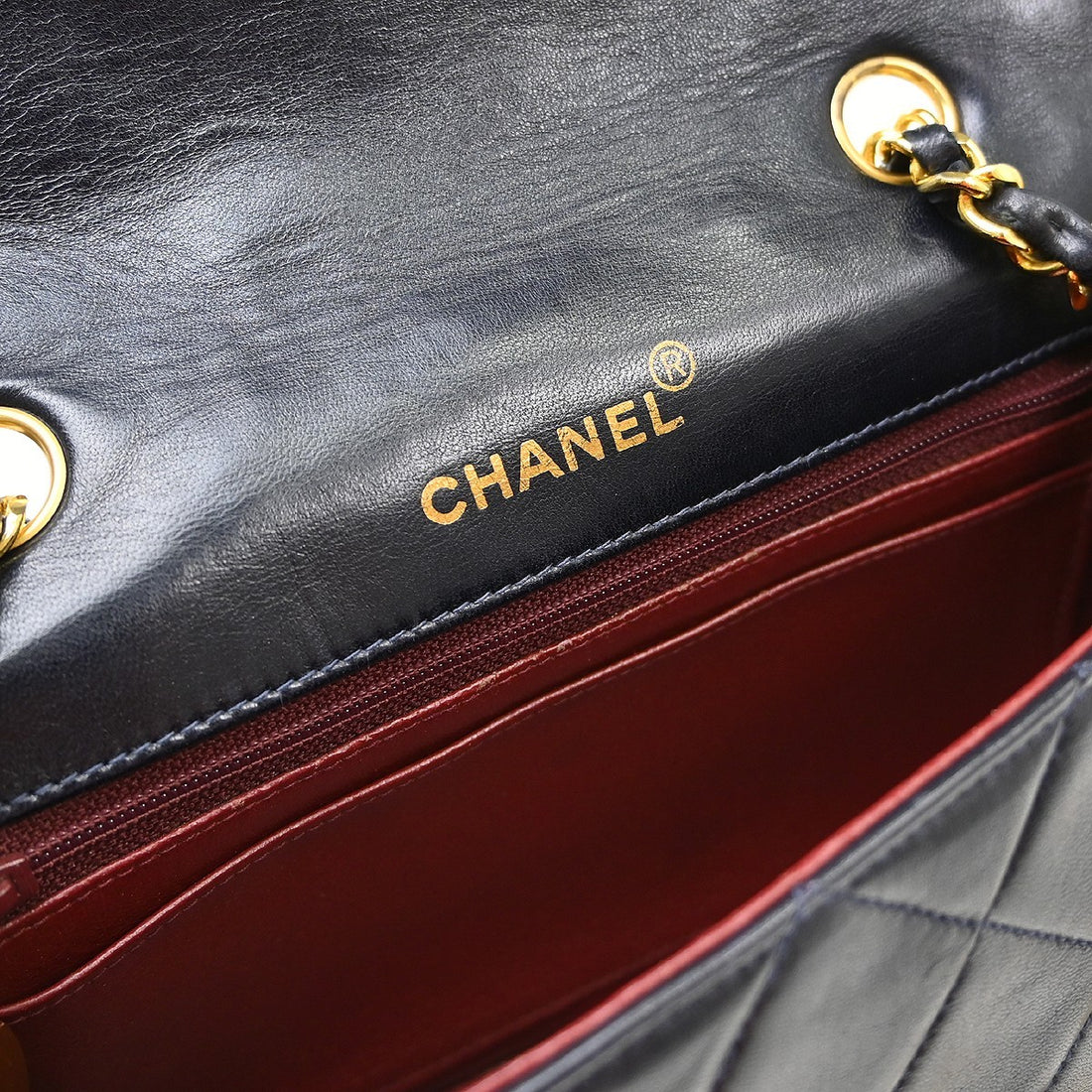 Chanel Diana Small in Pelle di Agnello Blu Navy Vintage