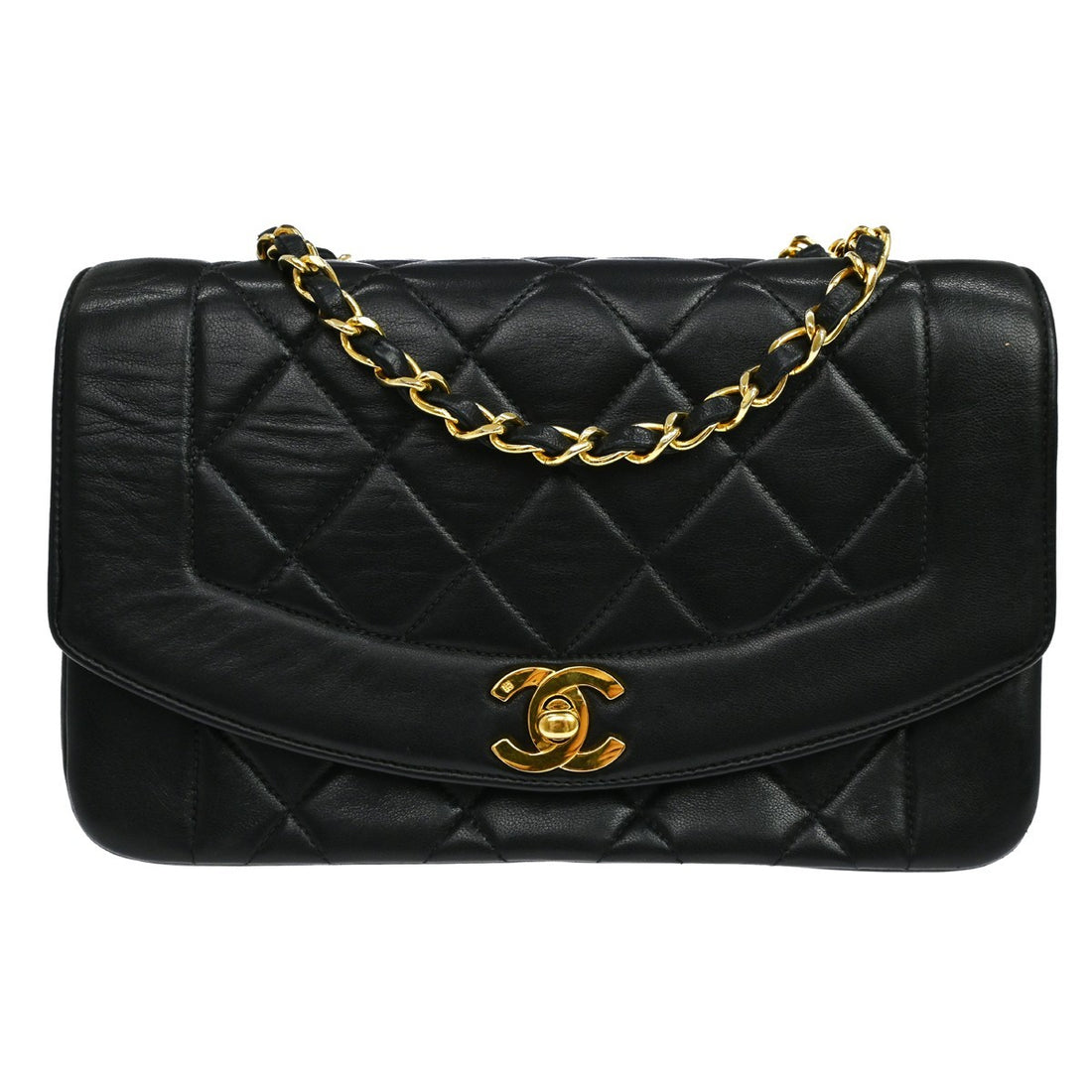 Chanel Diana Small in Pelle di Agnello Nero Vintage