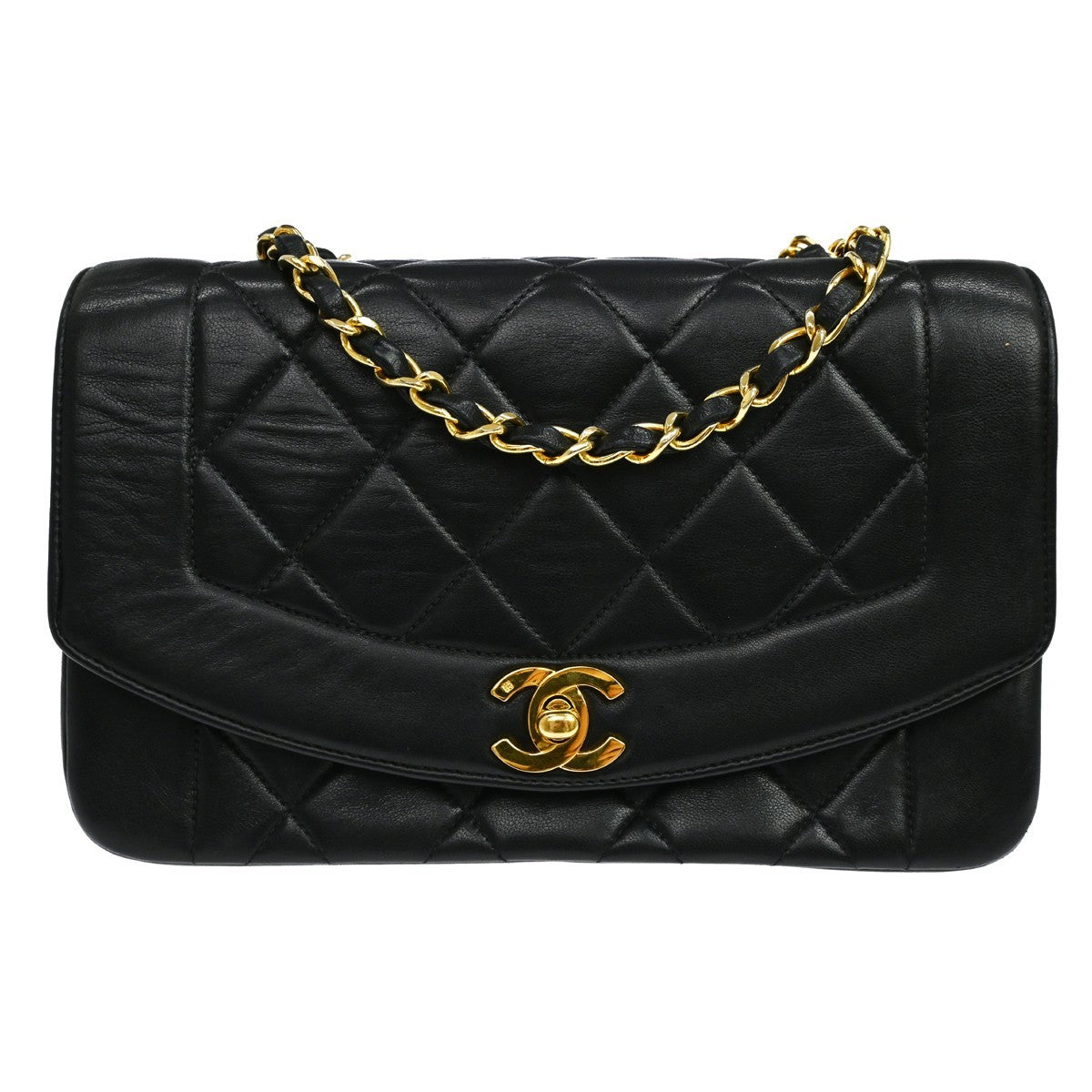 Chanel Diana Small in Pelle di Agnello Nero Vintage