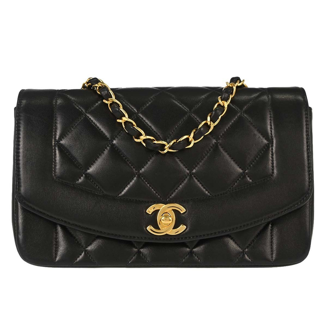Chanel Diana Small in Pelle di Agnello Nero Vintage