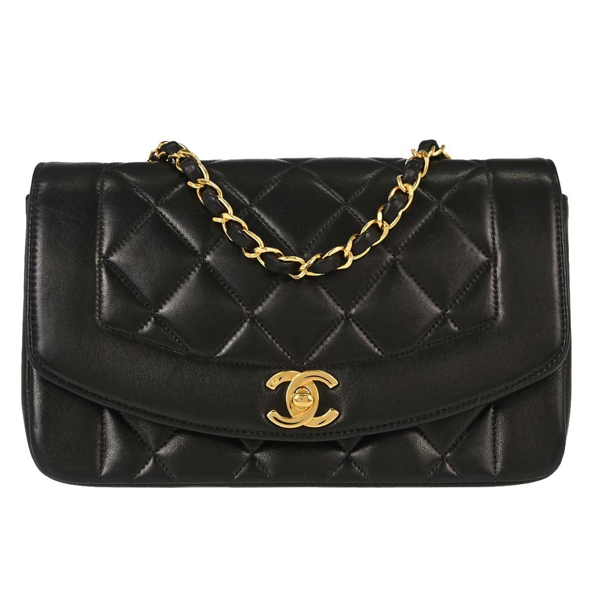 Chanel Diana Small in Pelle di Agnello Nero Vintage