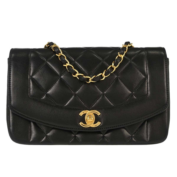 Chanel Diana Small in Pelle di Agnello Nero Vintage