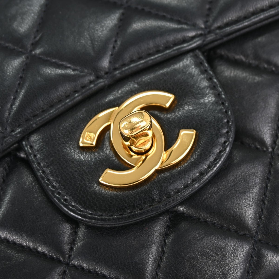 Chanel Black Lambskin Double Sided Flap Small Shoulder Bag Vintage