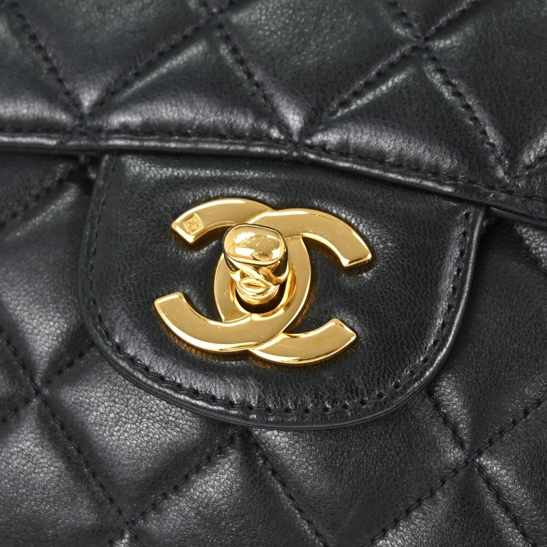 Chanel Black Lambskin Double Sided Flap Small Shoulder Bag Vintage