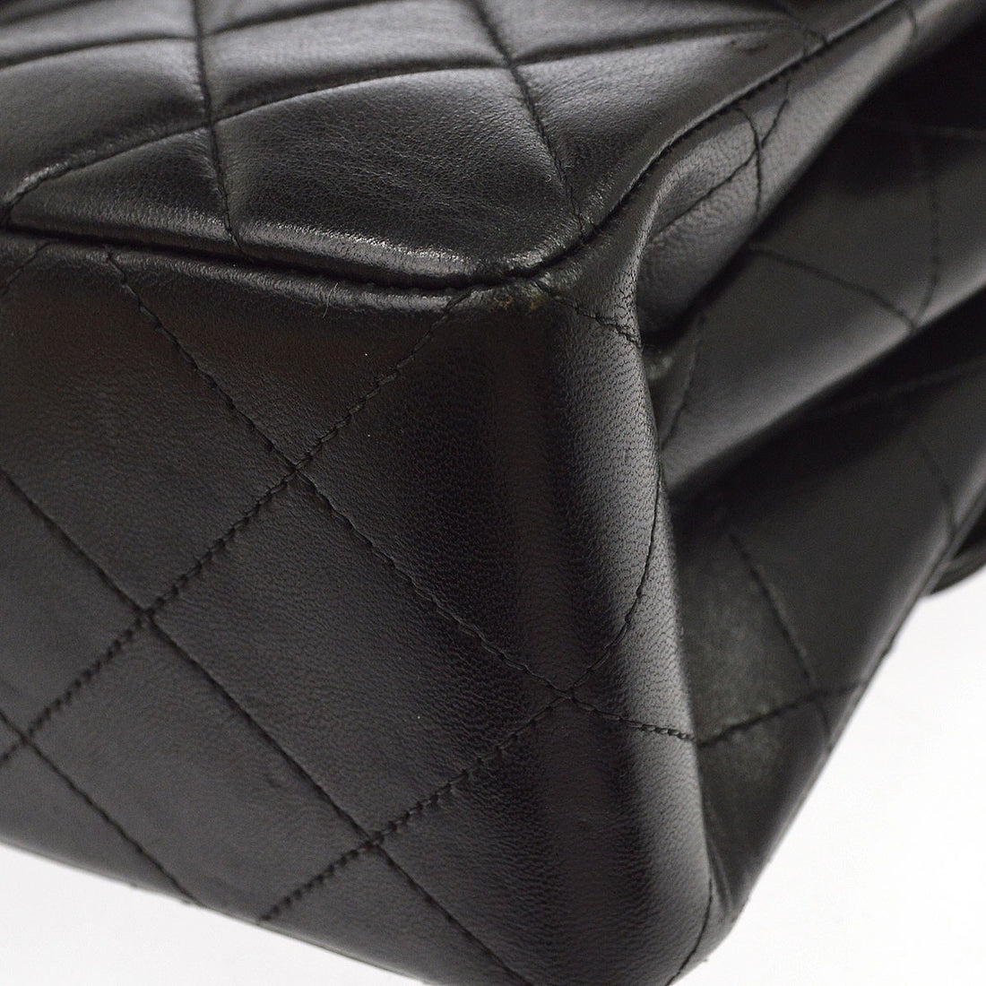 Chanel Black Lambskin Double Sided Flap Handbag Vintage