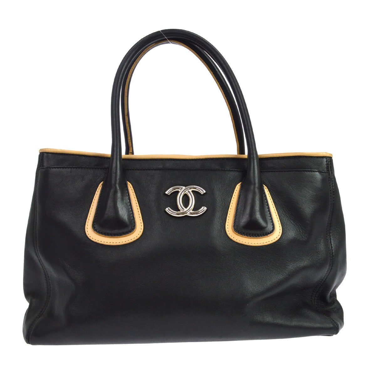 Chanel Executive Cerf Tote in Pelle di Agnello Beige Vintage