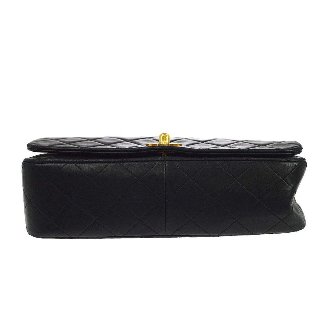 Chanel Full Flap a Spalla in Pelle di Agnello Nera Vintage