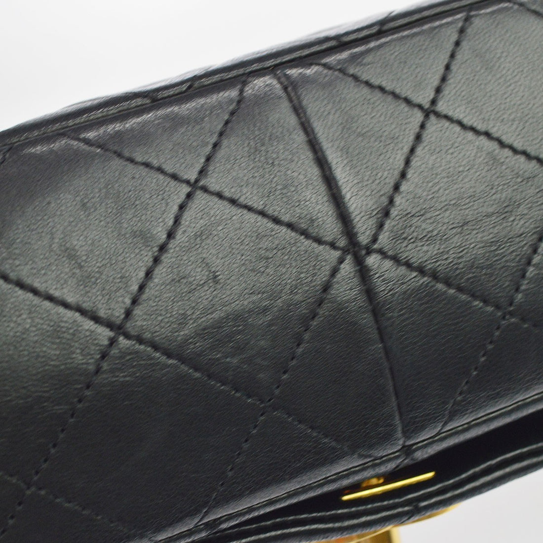 Chanel Full Flap a Spalla in Pelle di Agnello Nera Vintage