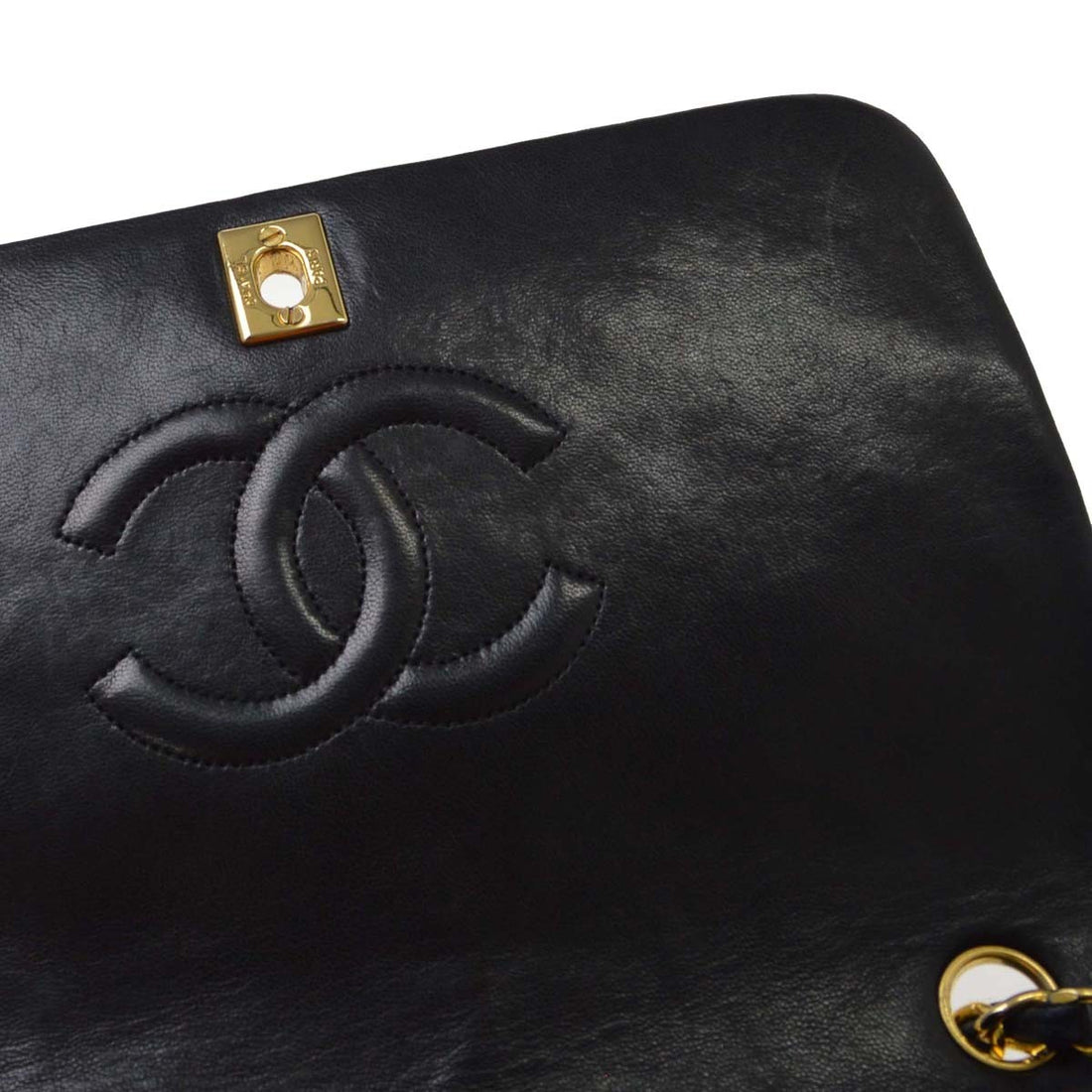 Chanel Full Flap Small in Pelle di Agnello Nero Vintage