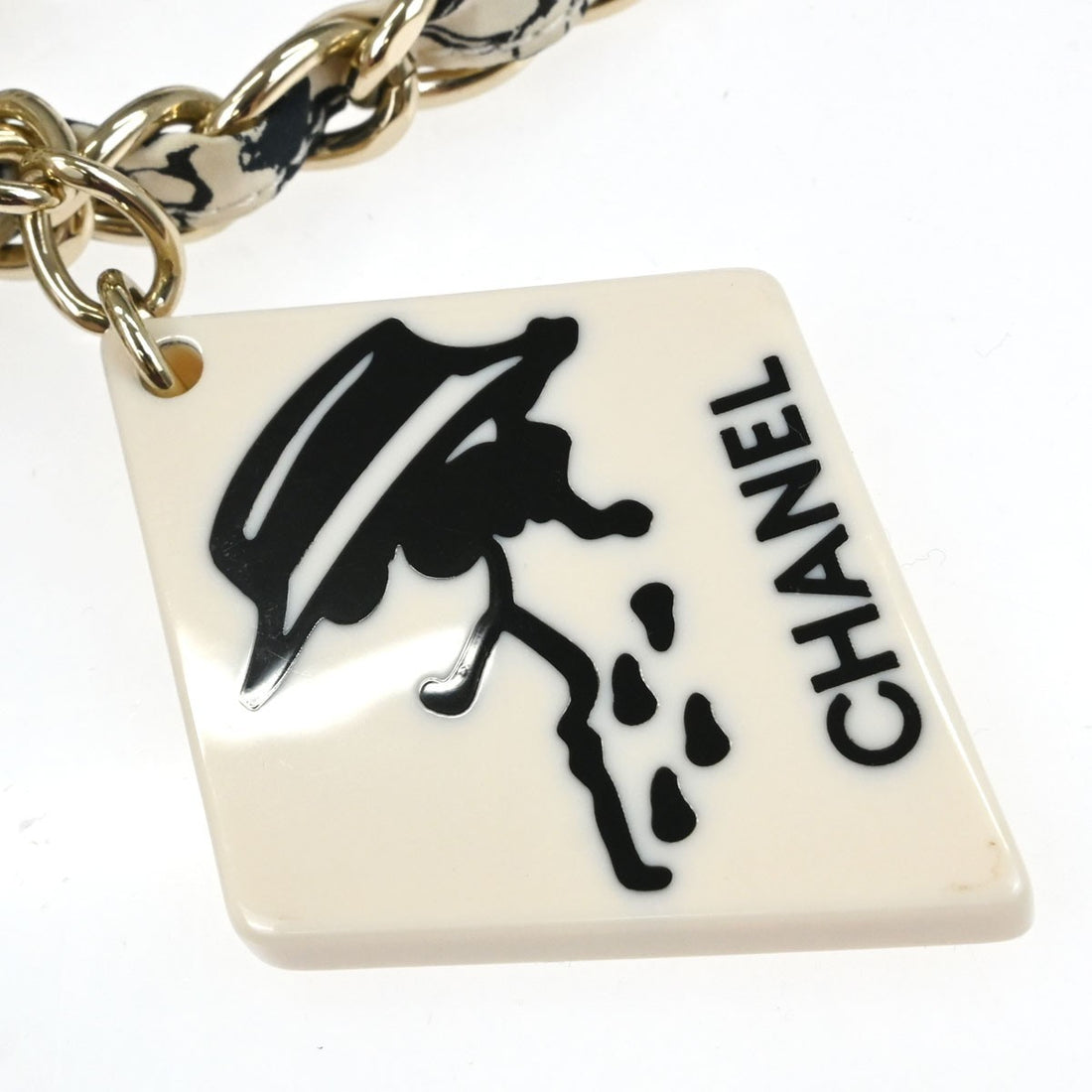 Chanel Graffiti Rue Cambon Camelia in Tela Bianco Vintage