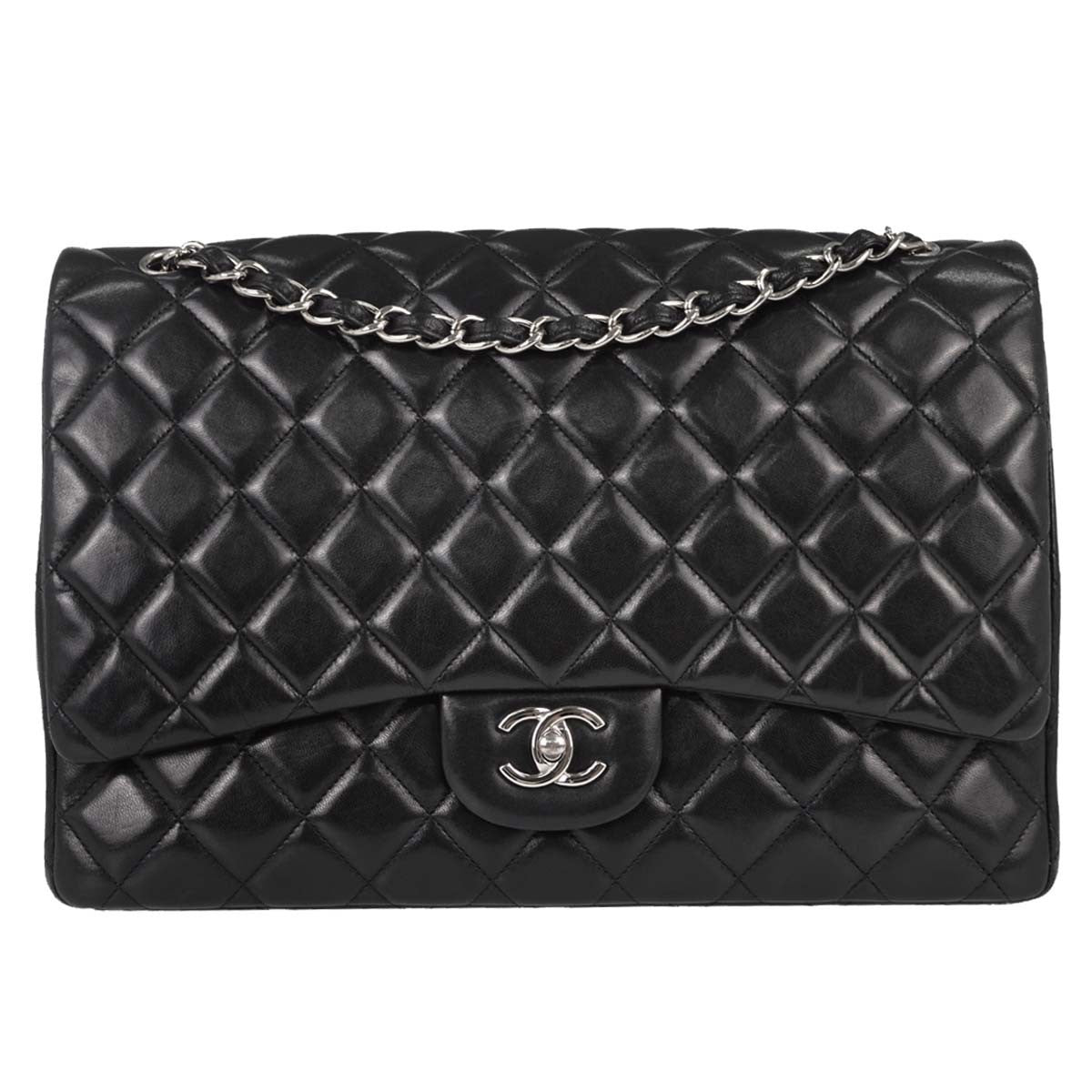 Chanel Jumbo Classic Flap in Pelle di Agnello Nero Vintage