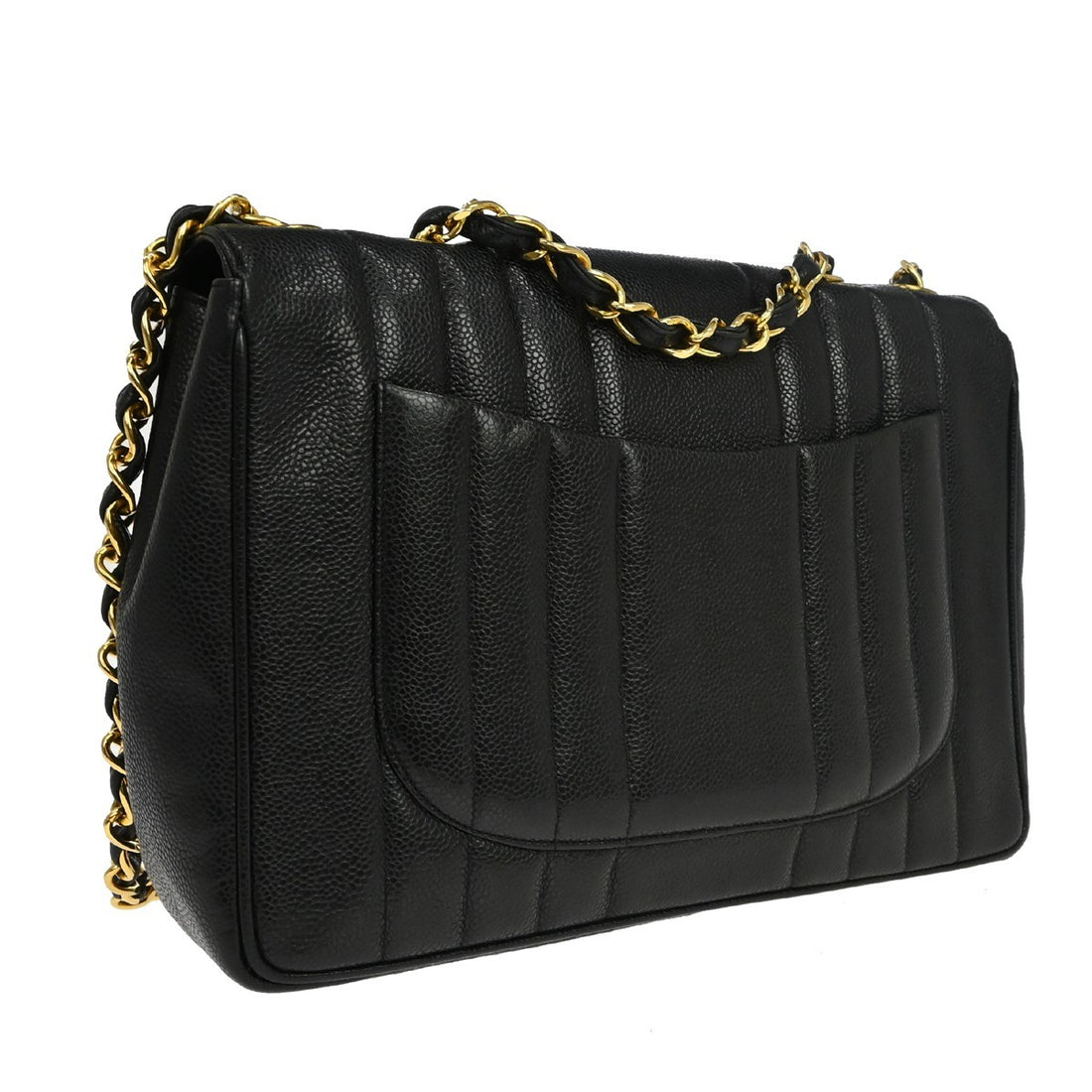 Chanel Mademoiselle Jumbo in Pelle di Vitello Nero Vintage