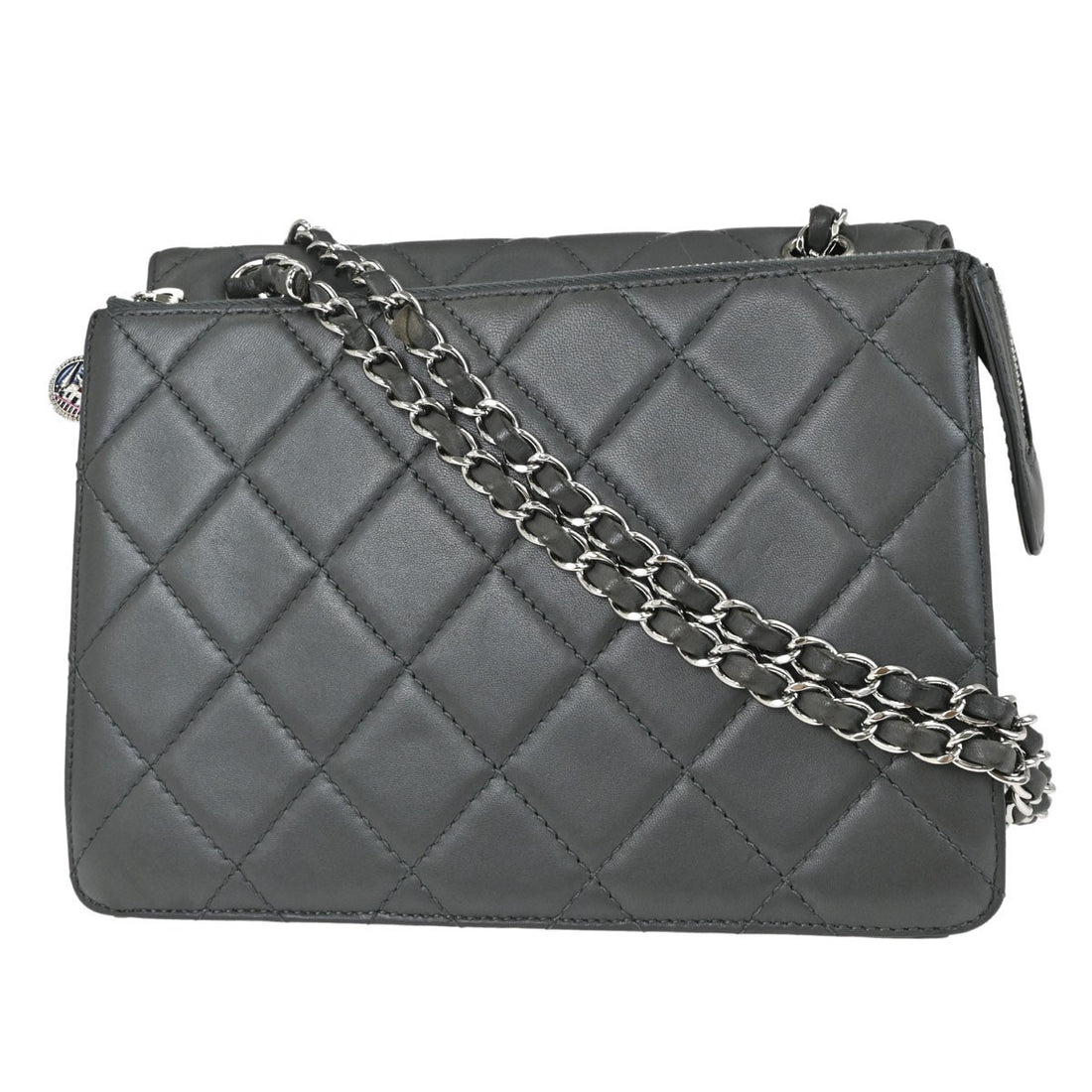 Chanel Mademoiselle Lock Reissue Flap in Pelle di Agnello Grigio Vintage