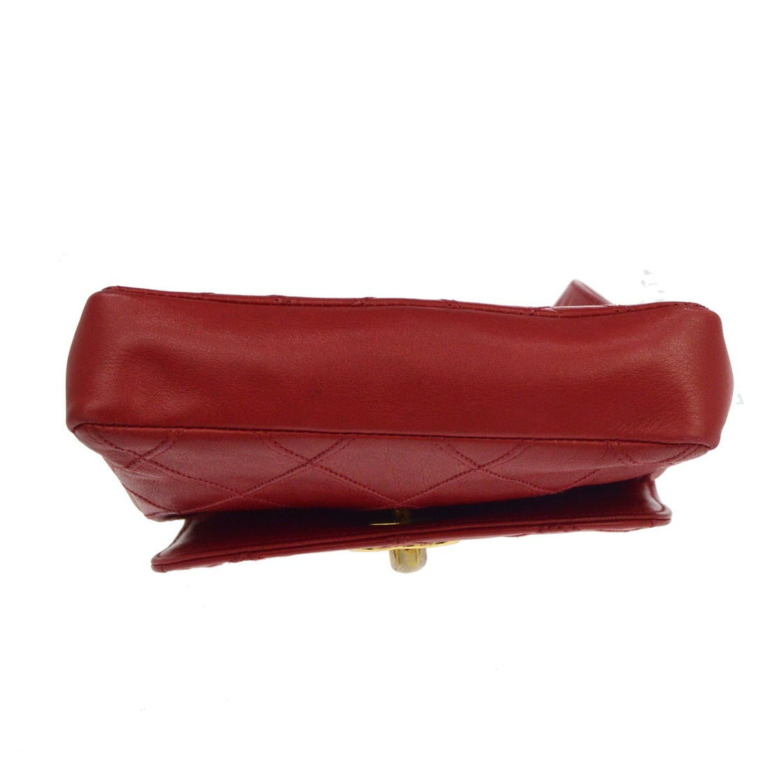 Chanel Marsupio con Catena in Pelle di Agnello Rosso Vintage