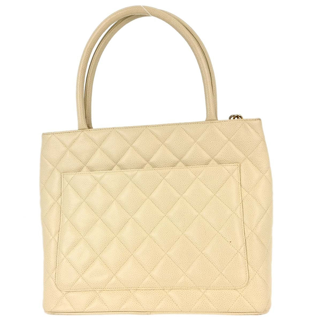Chanel Medallion Tote in Pelle Caviar Bianco Vintage