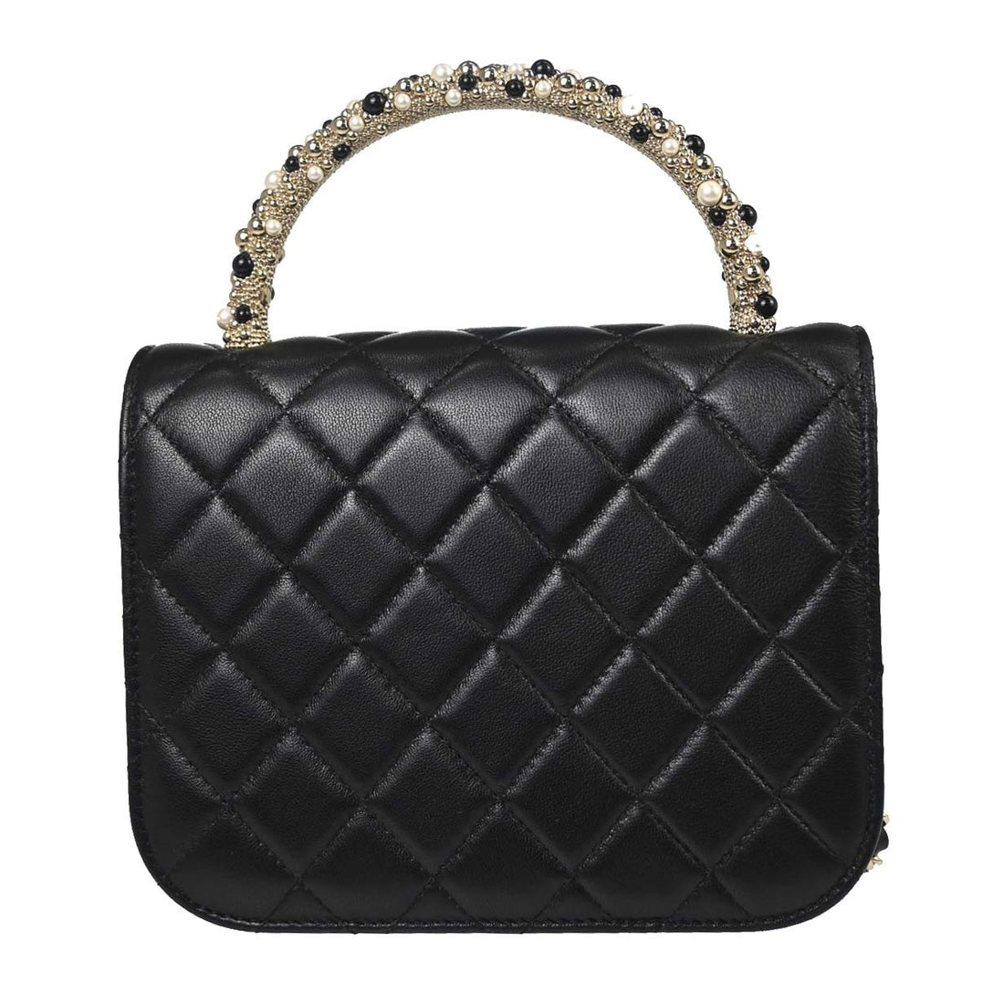 Chanel Mini Coco Handle in Pelle di Agnello Nera Vintage