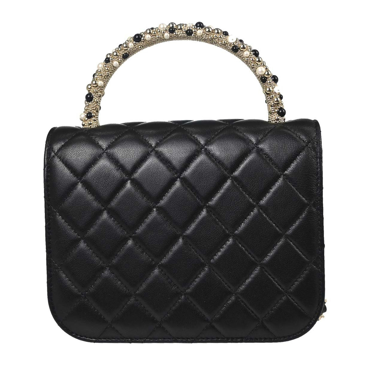 Chanel Mini Coco Handle in Pelle di Agnello Nera Vintage – foto 2