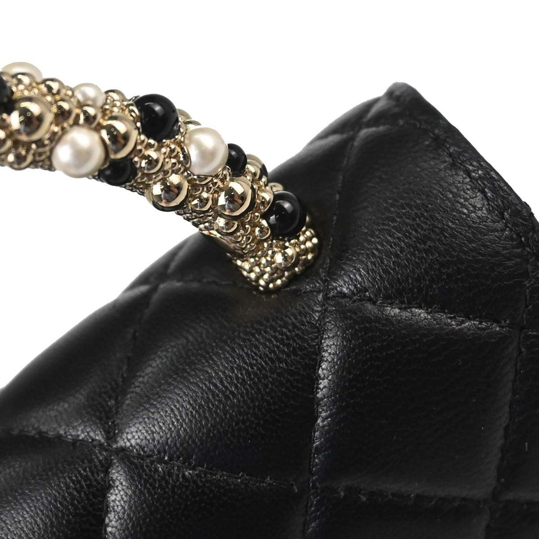 Chanel Mini Coco Handle in Pelle di Agnello Nera Vintage