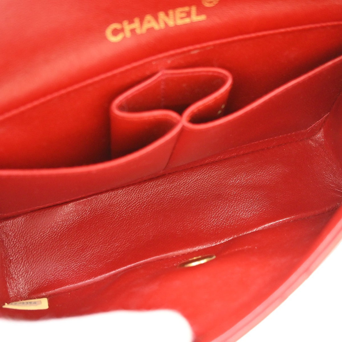 Chanel Mini Full Flap Turnlock in Pelle di Agnello Rosso Vintage