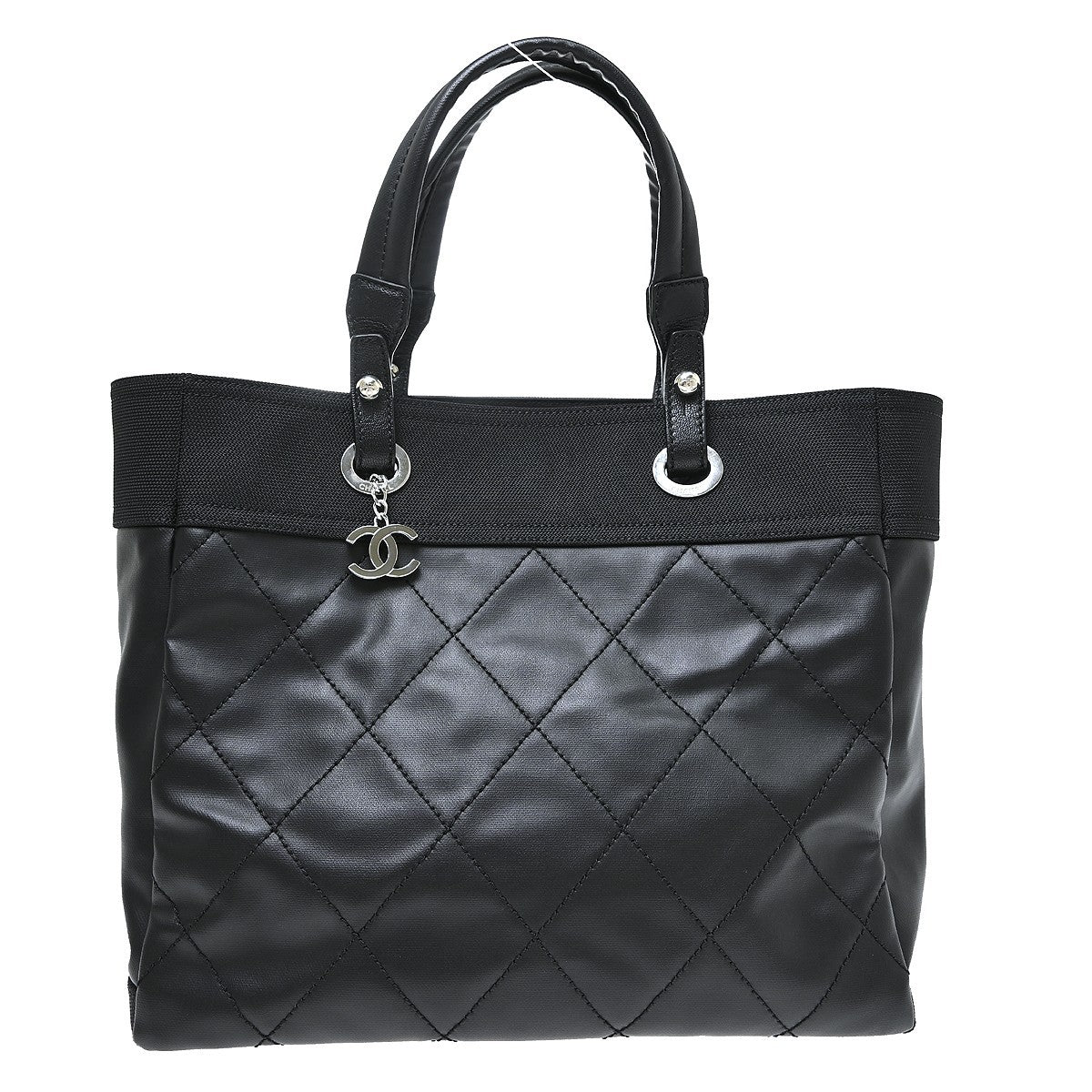 Chanel Paris-Biarritz MM in Tela Spalmata Nero Vintage