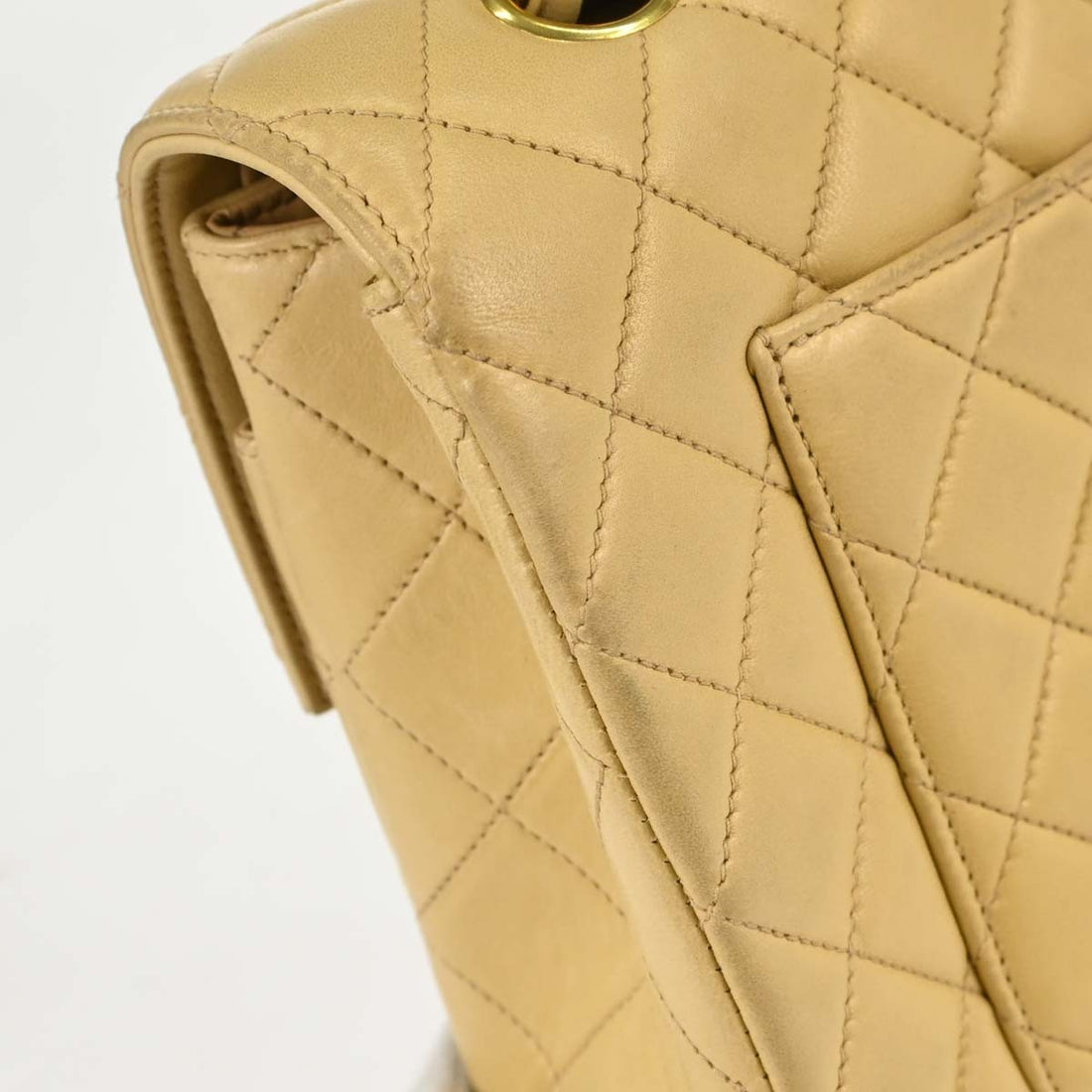 Chanel Paris Flap in Pelle di Agnello Beige Vintage