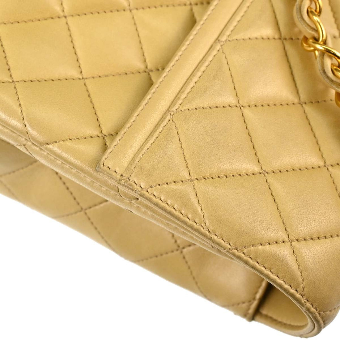 Chanel Paris Flap in Pelle di Agnello Beige Vintage