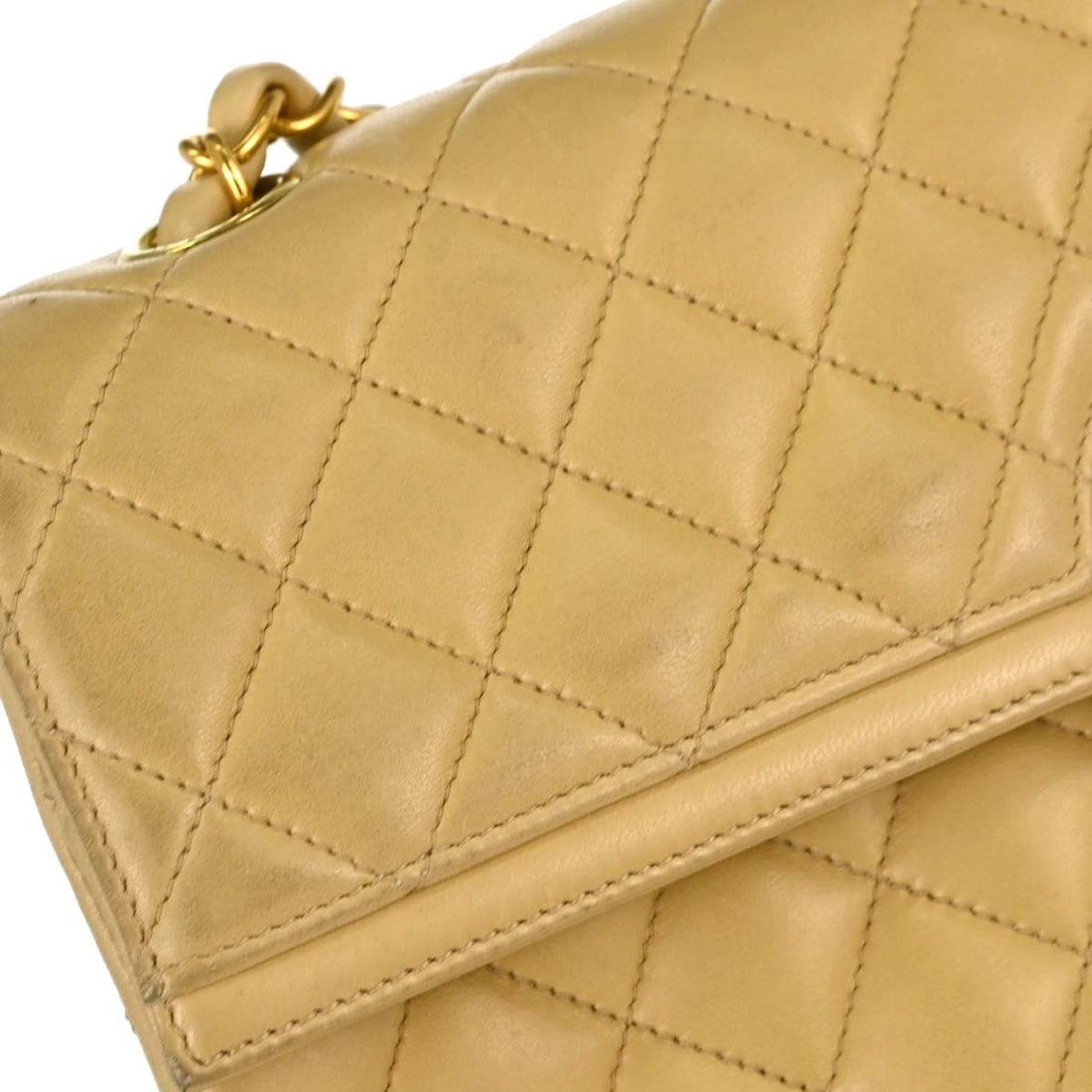Chanel Paris Flap in Pelle di Agnello Beige Vintage