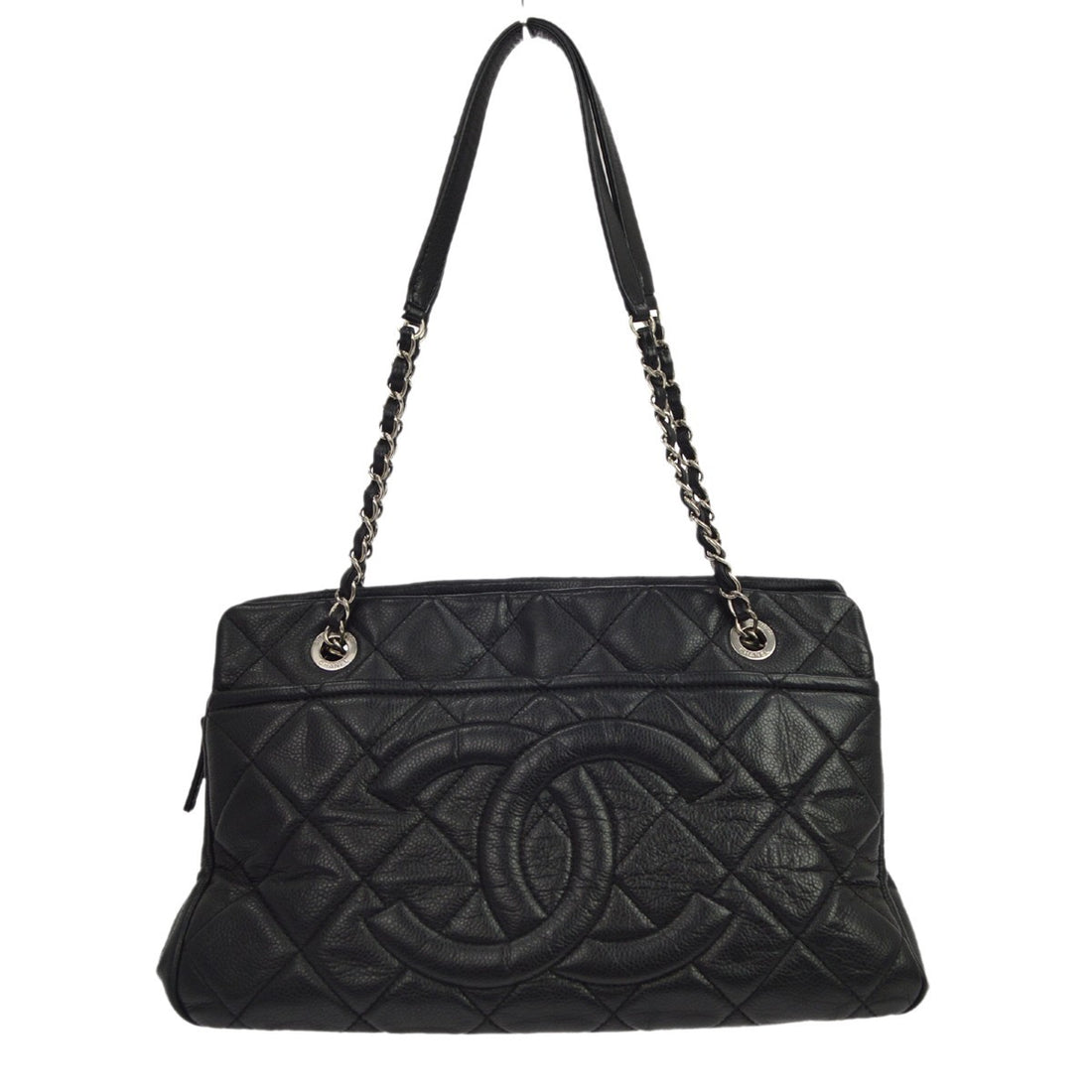 Chanel Petite Shopping Tote in Pelle di Vitello Nero Vintage