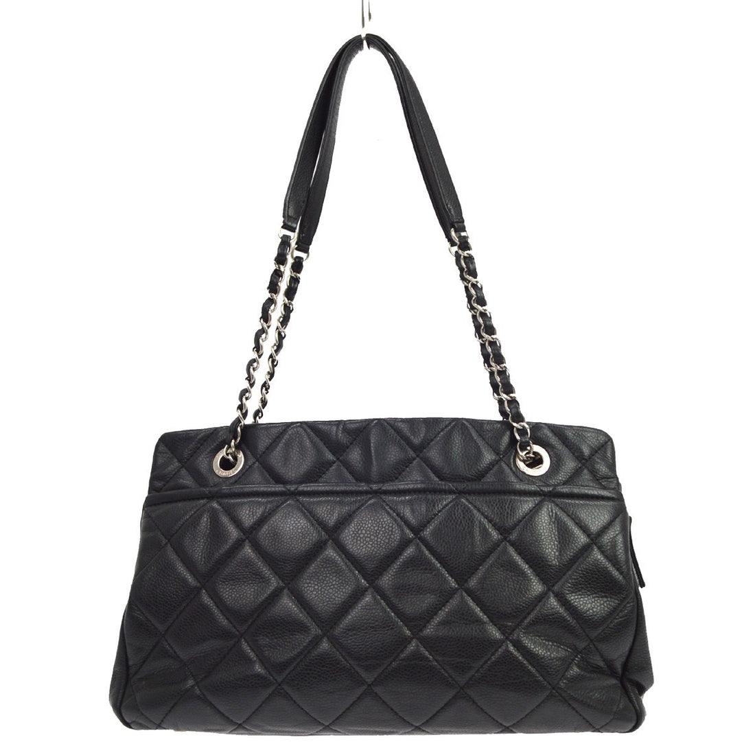 Chanel Petite Shopping Tote in Pelle di Vitello Nero Vintage